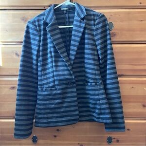 Women’s Express Gray & Black Striped Blazer Size Small w Pockets